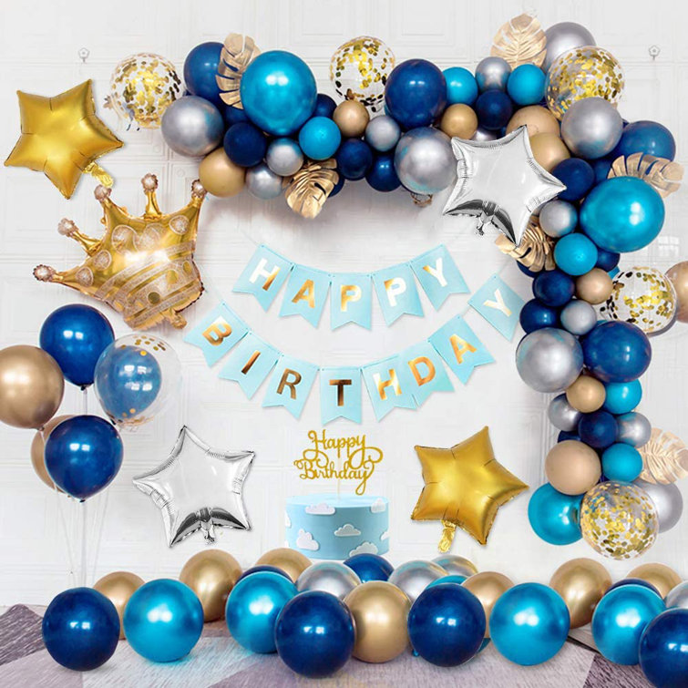 Metallic happy birthday balloons 2025